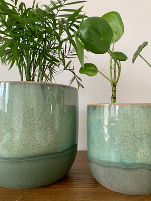 Seaside Green Ceramic Plant Pots