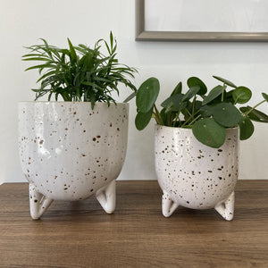 Open image in slideshow, Freckl Ceramic Footed Pot
