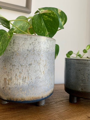 Blue Gradient Ceramic Footed Planter Pots