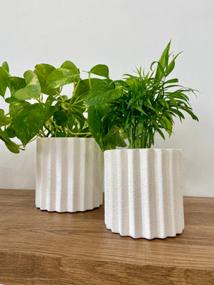 Open image in slideshow, White Column Ceramic Planter Pots
